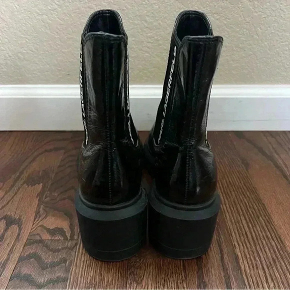 Karl Lagerfeld Women’s Bernadette Bootie Boots Patten Leather Chunky Heel Sz 8 M - Picture 12 of 16